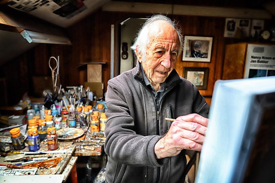 Jan Bakker in zijn atelier
